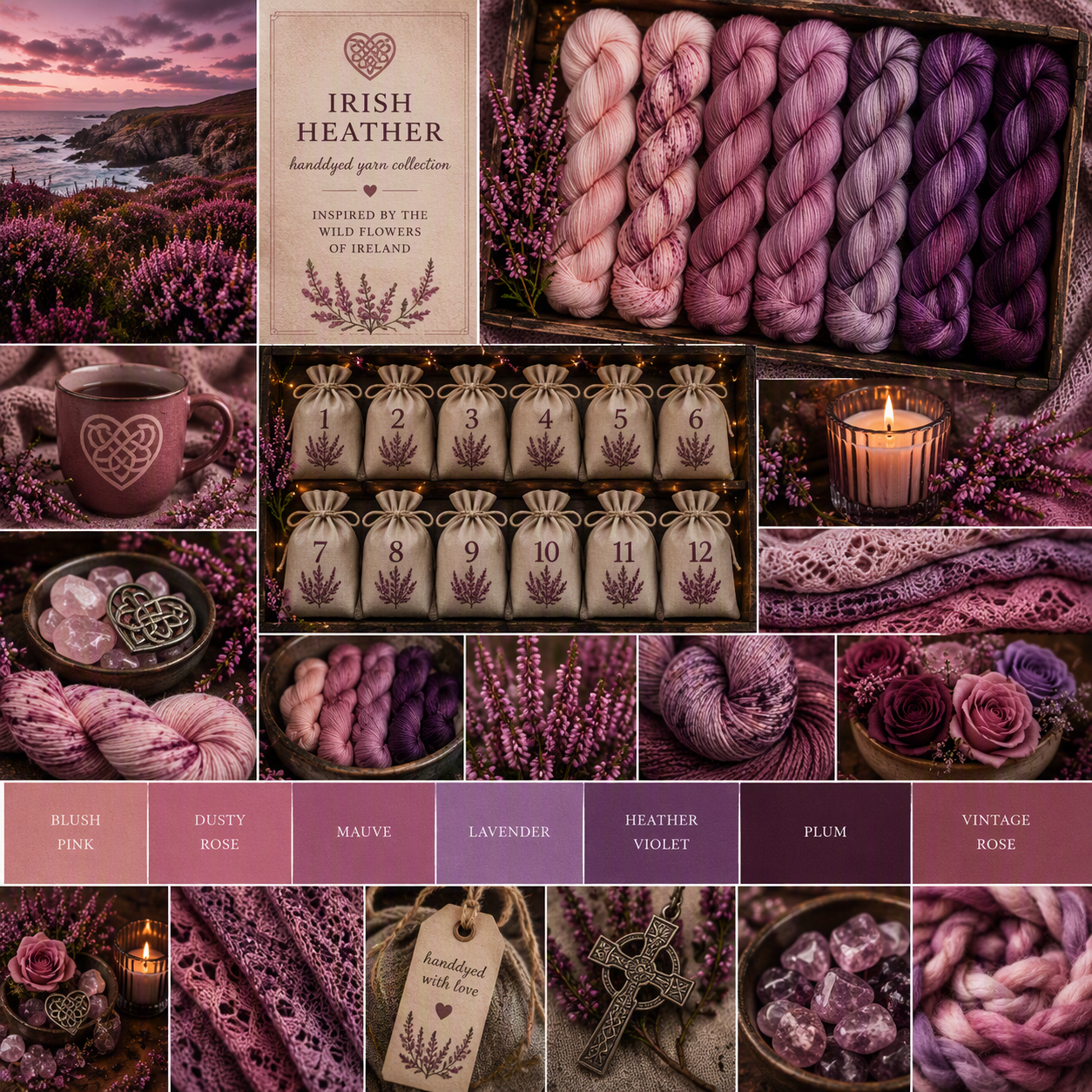 Adventskalender Farbthema Pink / Lila / Rose