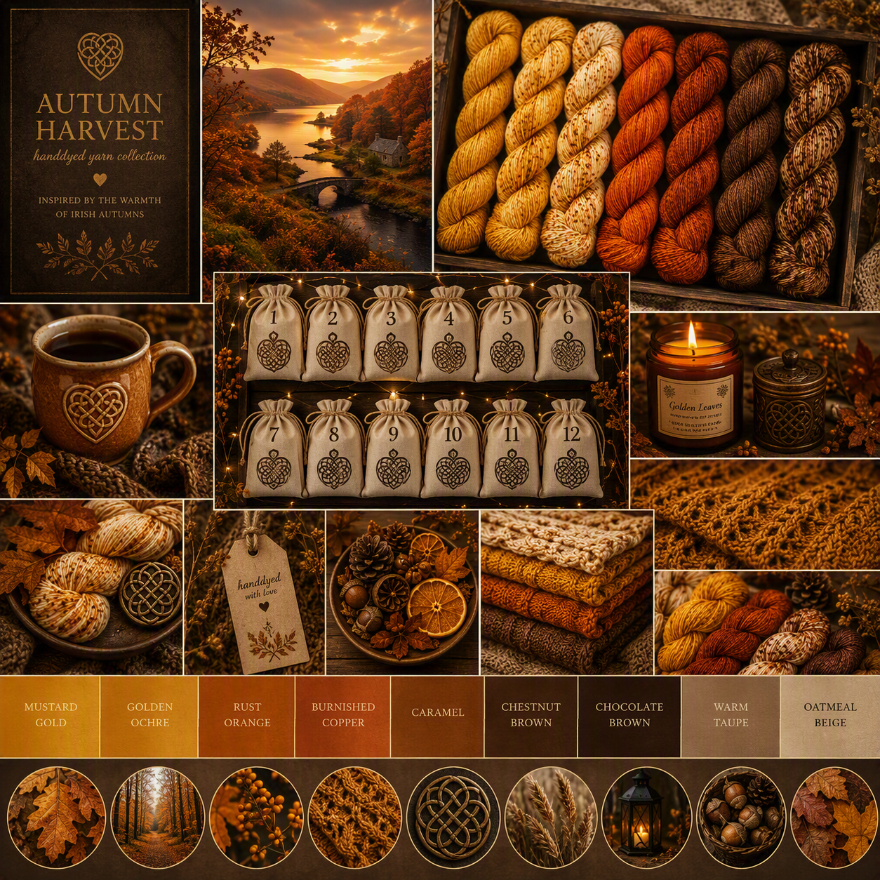 Adventskalender Farbthema Orange / Gelb / Braun